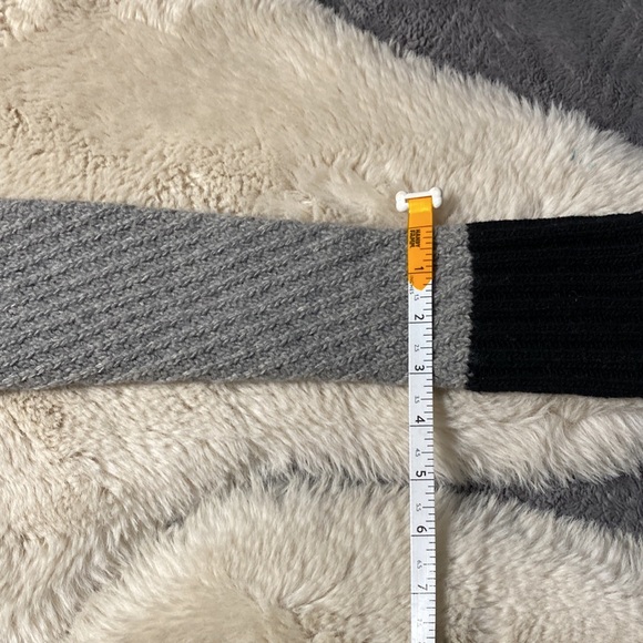 EMU Australia Wool Sweater Open Cardigan Long Color Block Black Gray Size Medium - Picture 13 of 13